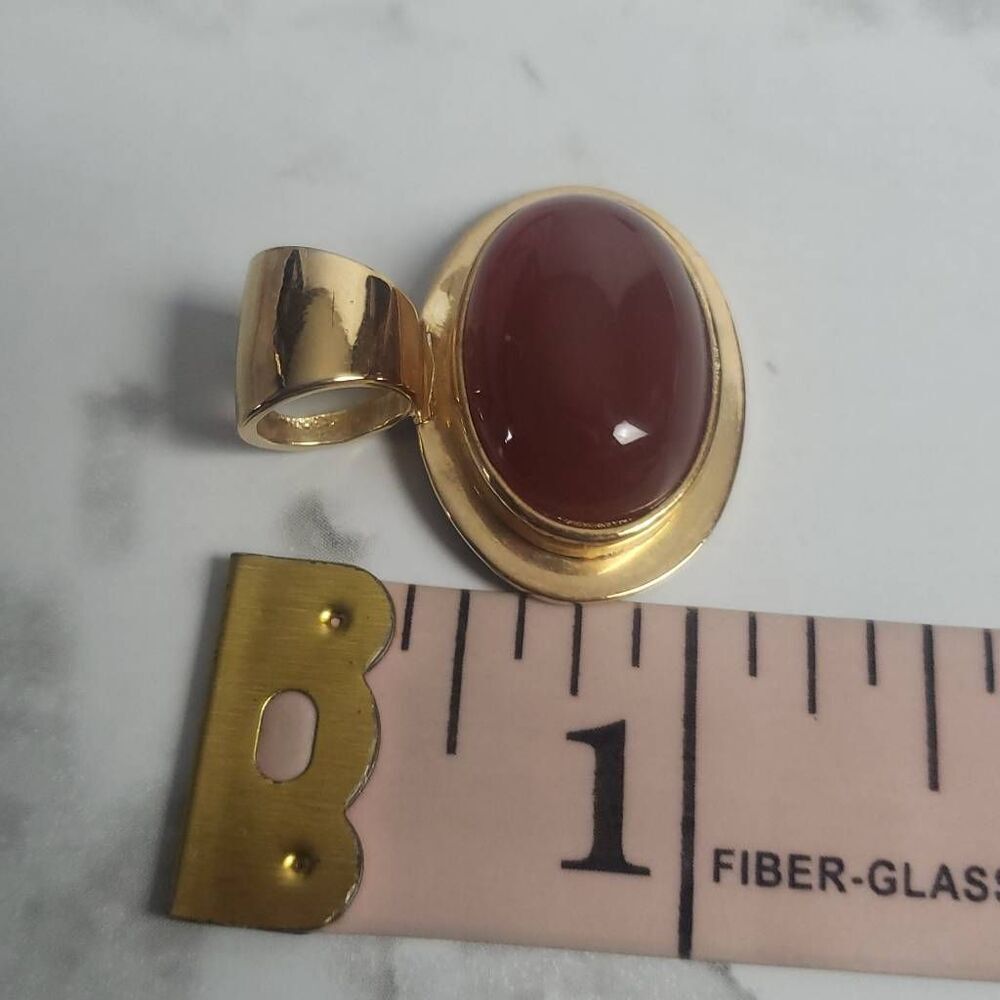 Roman Oval Vintage Roman Jewelry Faux Carnelian Pendant - Picture 6 of 7